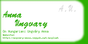 anna ungvary business card