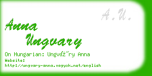 anna ungvary business card